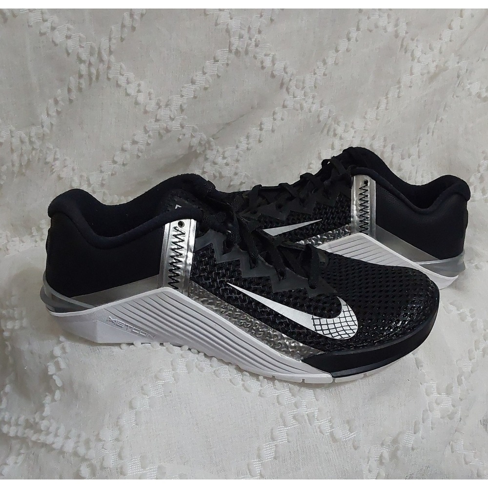 Nike Metcon 4 Womens Training Shoes Black Metallic Silver‎ AH7453-002 Size 7.5